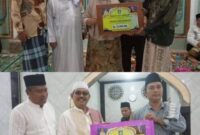 Bupati Lobar Hj. Sumiatun dan Sekda Lobar H. Ilham yang turun Safari Ramadhan ke masing-masing titik dan menyerahkan hibah ke pengurus masjid