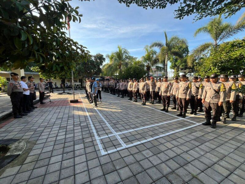 Polresta Mataram Siapkan 284 Personel untuk Amankan Aksi Unjuk Rasa di Gunung Sari. (foto: Humas Polresta Mataram)