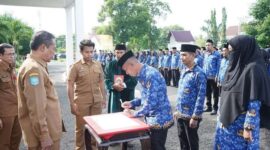 Proses pelantikan dan pengambilan sumpah janji ASN PPPK Kota Bima, Selasa 2 April 2024.