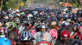 Ilustrasi pemudik yang menggunakan sepeda motor. (Foto: Antara)