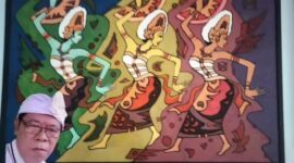 “Gandrung Lombok”. Warna-warna cerah dan komposisi dinamis menghadirkan semangat, perayaan, dan denyut budaya yang hidup (Foto: ist)