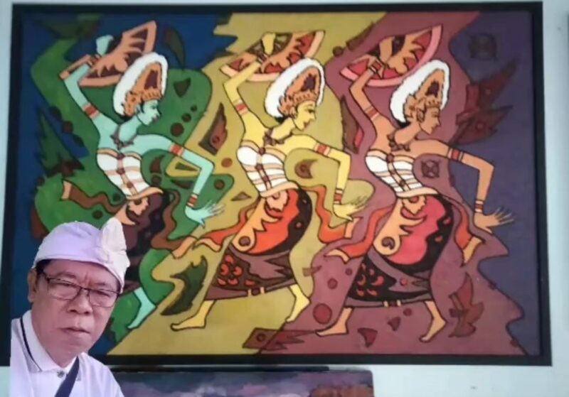 “Gandrung Lombok”. Warna-warna cerah dan komposisi dinamis menghadirkan semangat, perayaan, dan denyut budaya yang hidup (Foto: ist)