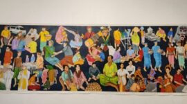 “Sketsa lukisan ini lebih fokus pada figur dan gerak tubuh yang saling mengamati dan memperhatikan. Dari situ muncul isyarat dialog dan narasi yang berkesinambungan,” jelas Radek. (Foto: aks)