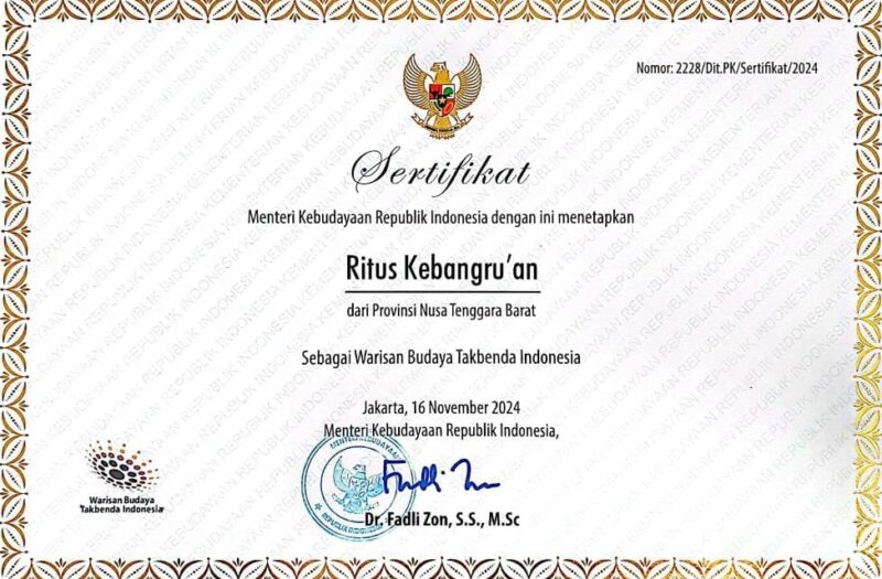 Puncak dari perjalanan panjang ini adalah pengakuan resmi Ritus Kebangru’an sebagai Warisan Budaya Takbenda Indonesia (Foto: Akeu Surya Panji)