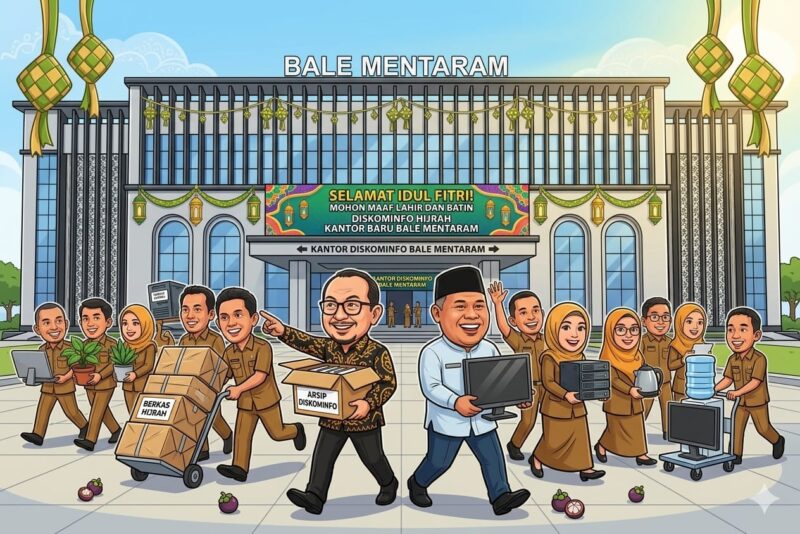 Kominfo Reborn. Bukan sekadar pindah kantor, tetapi juga penegasan komitmen untuk memperkuat peran dan fungsi Kominfo (Foto: kominfo kota mataram/ceraken.id)