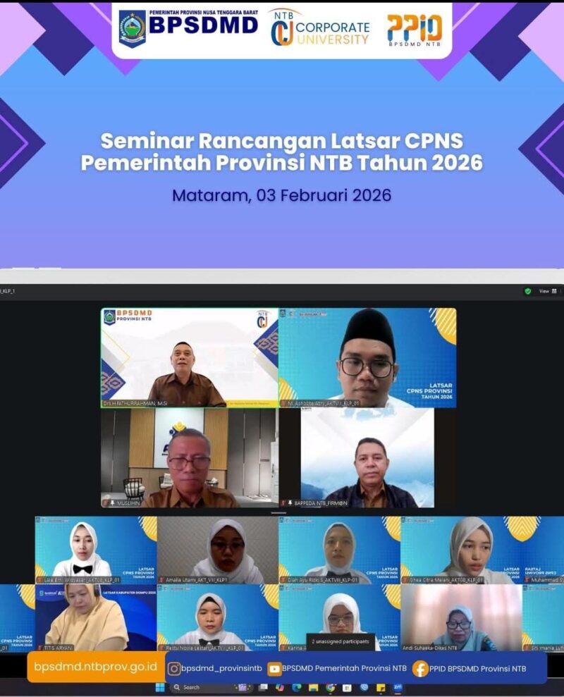 Kualitas pelayanan publik dan kemajuan daerah sangat ditentukan oleh kualitas aparatur yang menggerakkannya (Foto: BPSDMD NTB/ceraken.id)