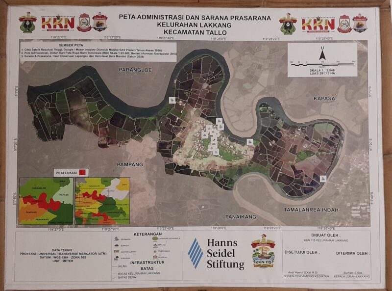 Peta delta Lakkang. Warga Lakkang perlu menulis sejarah kampungnya sendiri (Foto: ist/ceraken.id)