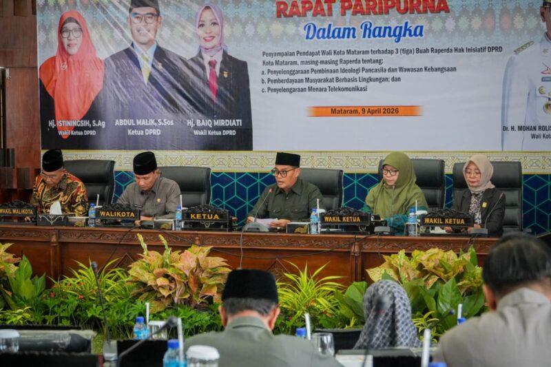 Tiga Raperda yang diajukan, merepresentasikan spektrum pembangunan yang utuh(Foto: ppid kota mataram/ceraken.id)