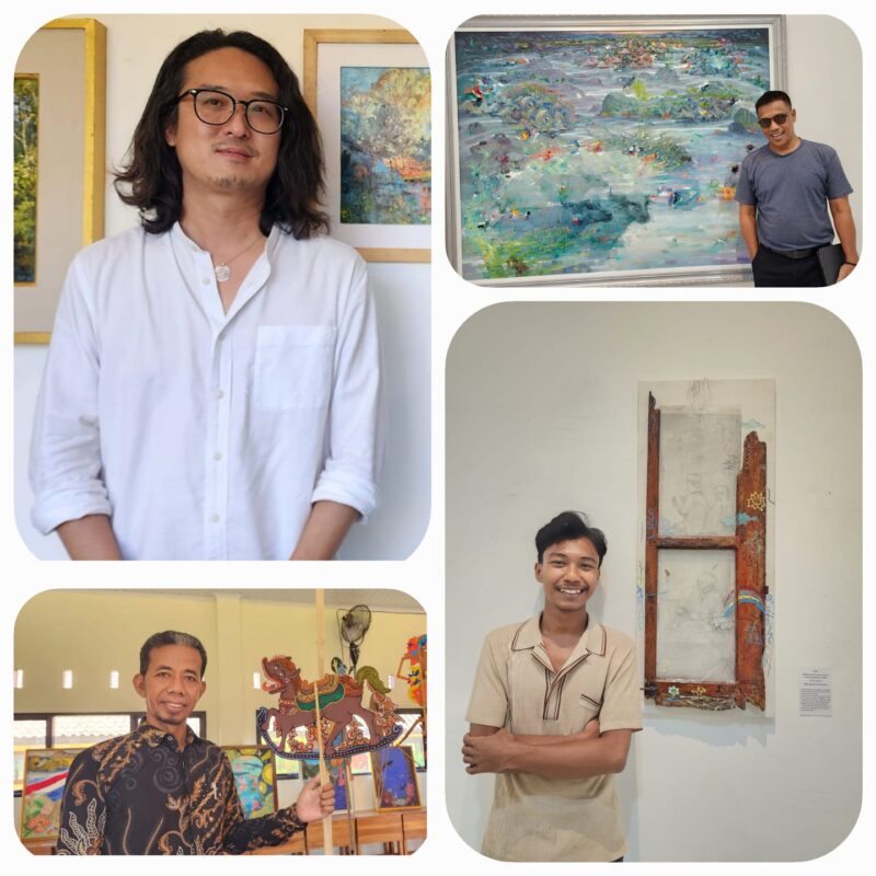 Mr. Red (kiri atas). Lalu Syaukani (kanan atas), Muzhart (kanan bawah), dan I Nyoman Sandiya (kiri bawah). Ekosistem bekerja: tidak lahir dari satu bangunan, melainkan dari kesadaran yang perlahan tumbuh menjadi kebudayaan (foto: aks / ceraken.id)