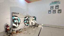 Wang Arzacky, "Universum Pyramidas", spray paint on wall, mixed,  2022, 2023,2024,2026 (foo: aks / cerajen. id